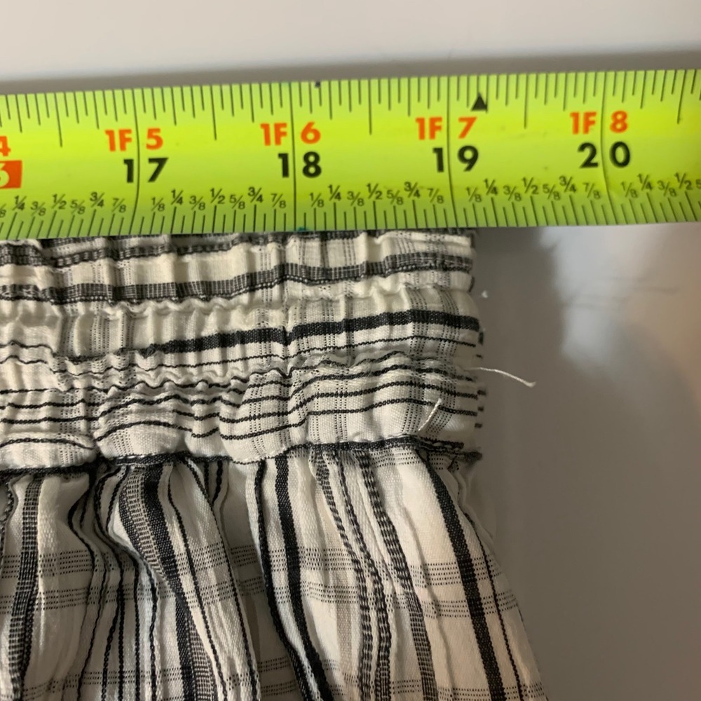 Orvis Plaid Midi Skirt XL Black White Elastic Drawstring Waist Pockets Gorpcore - Picture 5 of 6